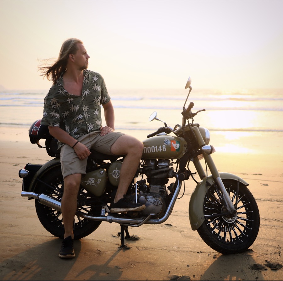 Ivan — Piligrim on a motorcycle at sunset
